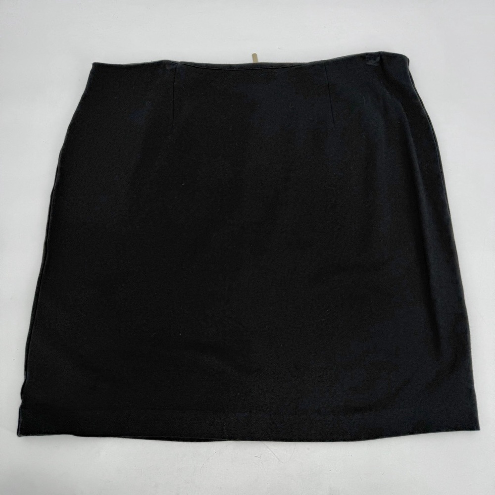 Chico's Skirt XL 16 3 Black Ponte Knit Exposed Zipper Classic Basic Capsule